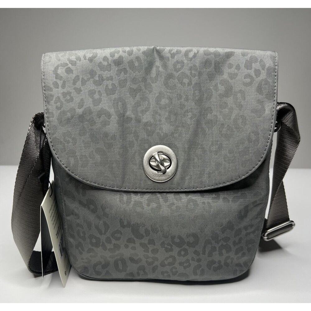 Baggallini Gray Leopard-Print Crossbody Bag